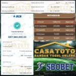 PANEN JP SBOBET CASATOTO 7JT LANGSUNG DIBAYAR LUNAS