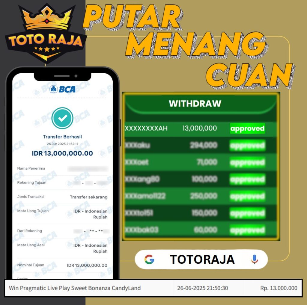 KEMENANGAN MANIS DI TOTORAJA!! MENANG SEBESAR 13 JT DI SWEET BONANZA CANDYLAND!!