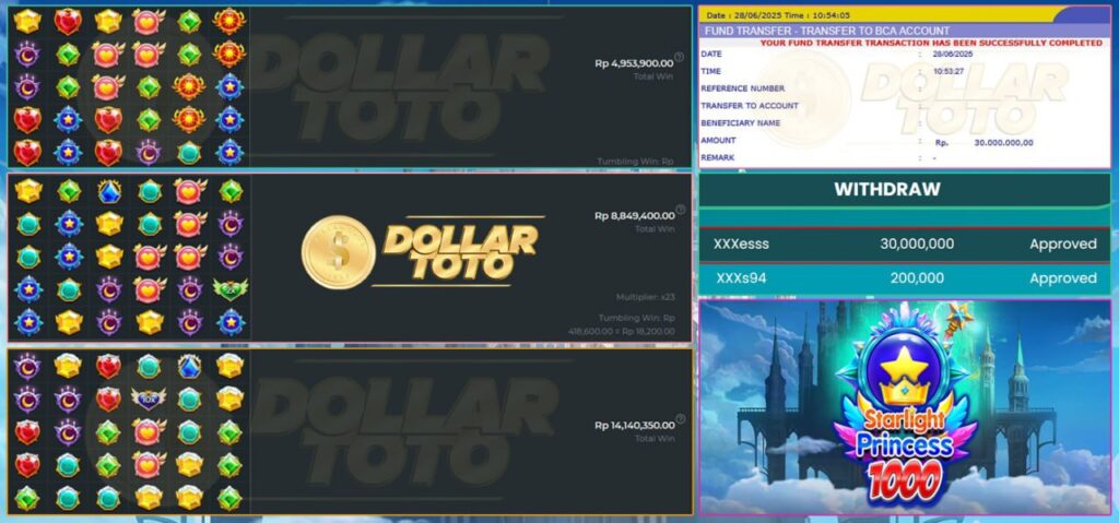 DOLLARTOTO MANIS TERUSS BOSKU!! WIN LAGI SEBESAR 30 JT DI INCESS 1000