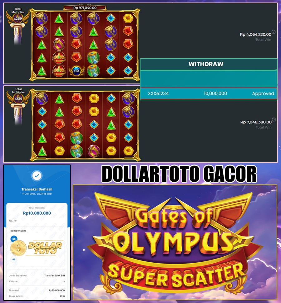 DOLLARTOTO ANTI BONCOS!! GATES OF OLYMPUS SUPER SCATTER KASIH KEMENANGAN LAGI SEBESAR 10JT!