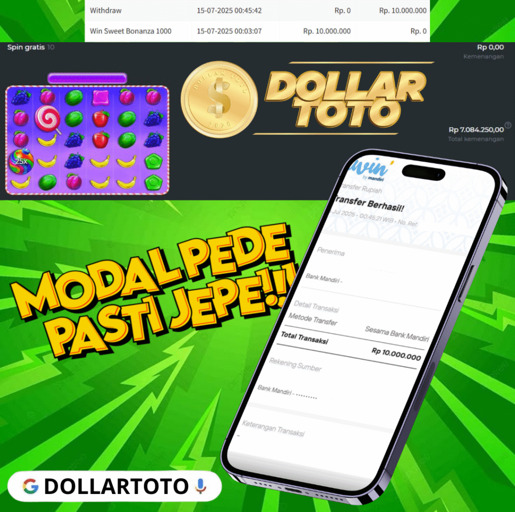 SWEET BONANZA 1000 MENGHANTAM DOLLARTOTO!! JEPE 10 JUTA LANGSUNG CAIR TANPA BASA-BASI!