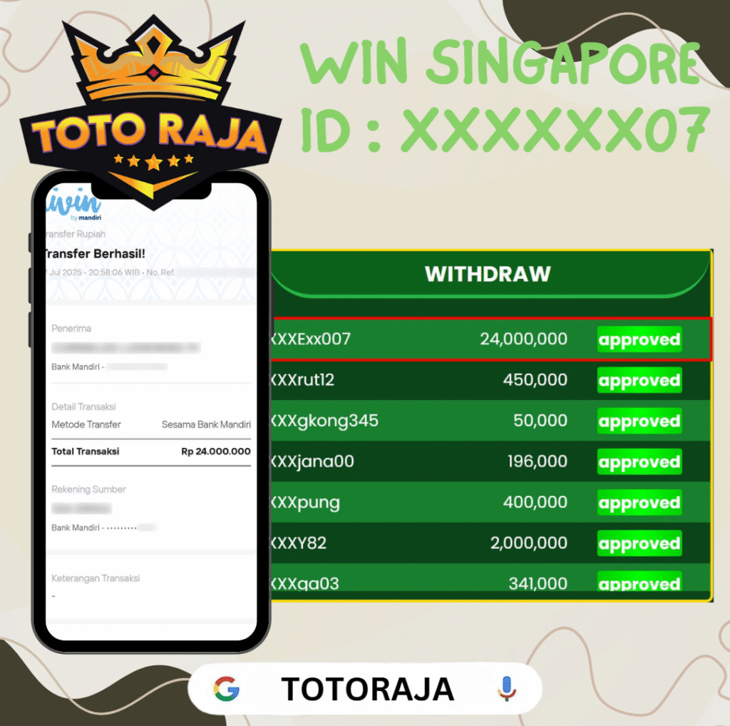 MEMBER TOTORAJA JACKPOT DI PASARAN SINGAPORE