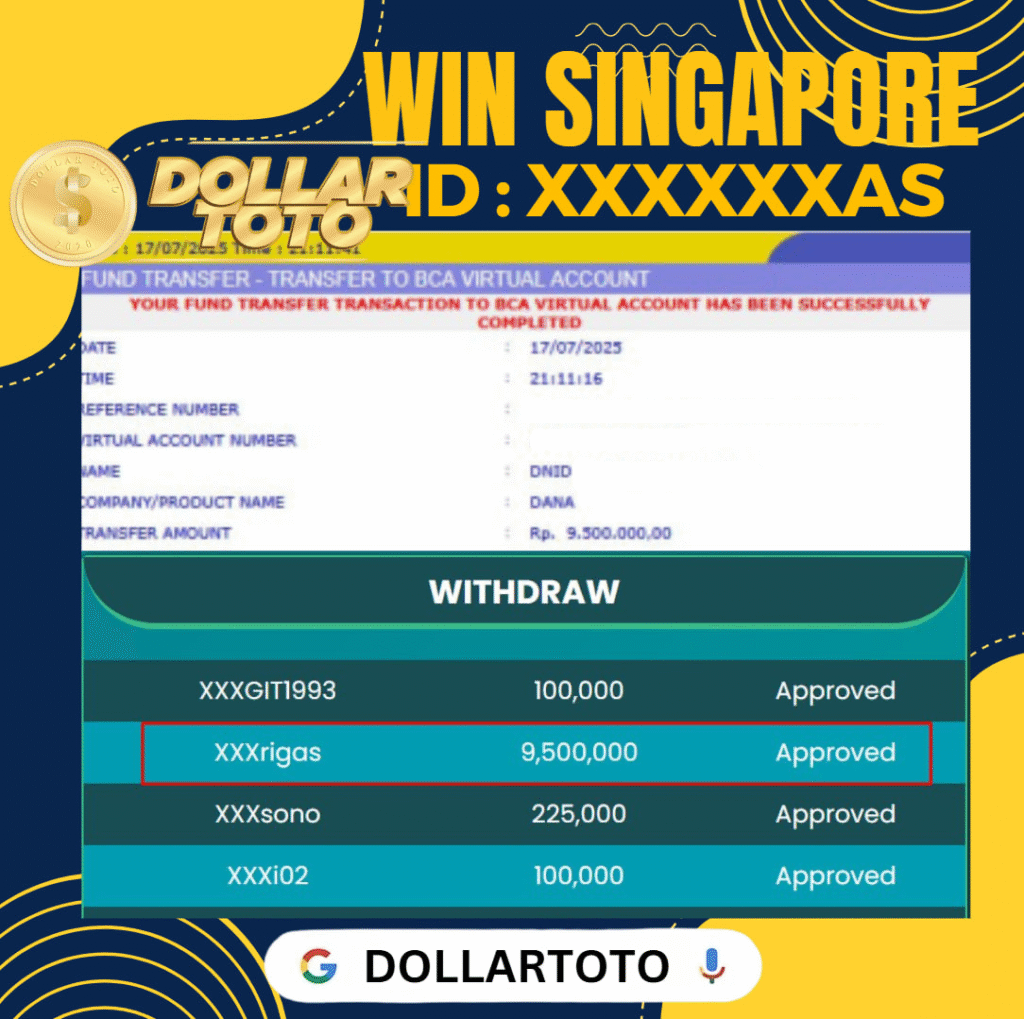 MEMBER DOLLARTOTO JACKPOT DI PASARAN SINGAPORE
