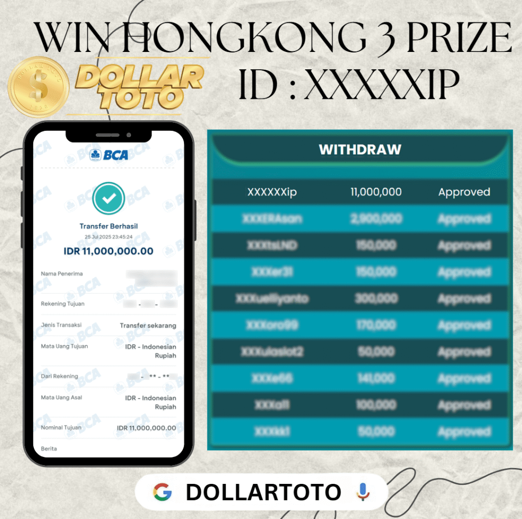 MEMBER DOLLARTOTO JACKPOT DI PASARAN HONGKONG 3 PRIZE