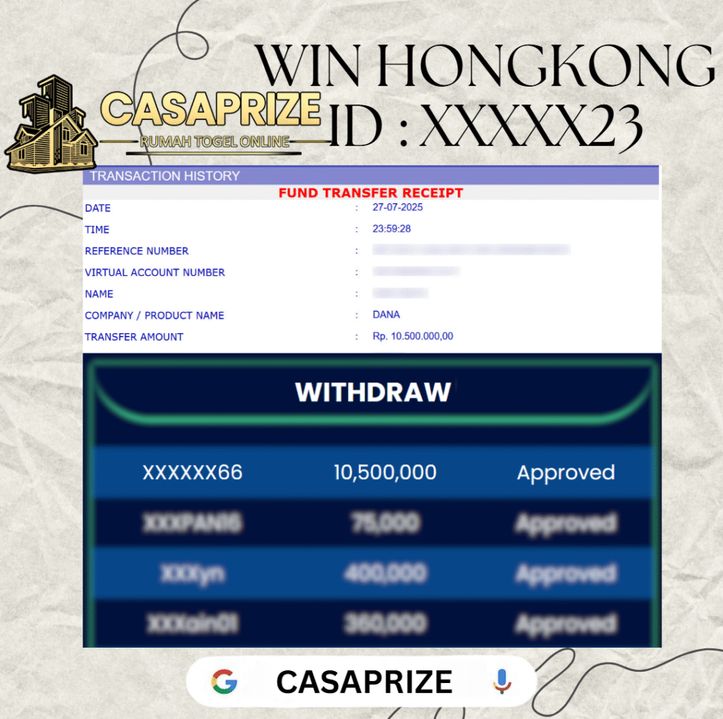 MEMBER CASAPRIZE JACKPOT DI PASARAN HONGKONG