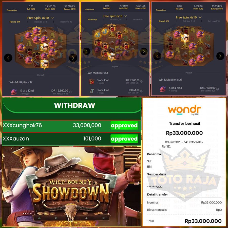 TOTORAJA ANTI BONCOSS! JOSS LAGI DI WILD BOUNTY SHOWDOWN SEBESAR 33JT!
