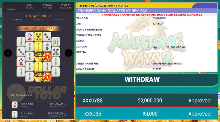 SEKALI SEMBUR LANGSUNG CUAN!! JOSS LAGI DI DOLLARTOTO SEBESAR 22 JT DI PGSOFT!