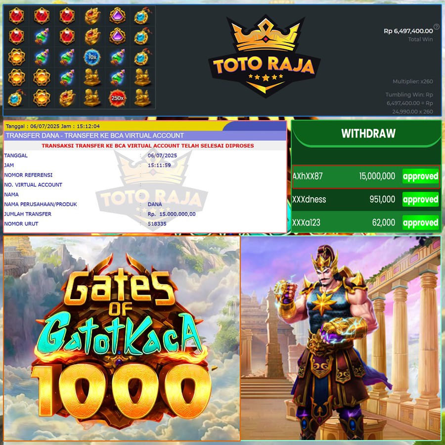 YANG CUAN CUAN ADA DI TOTORAJA! WIN DI GATES OF GATOT KACA 1000 SEBESAR 15JT!!