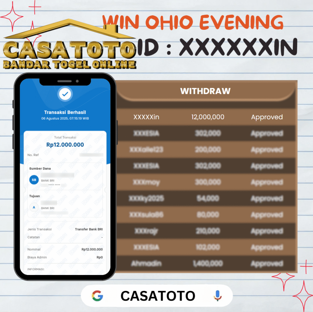 MEMBER CASATOTO JACKPOT DI PASARAN OHIO EVENING