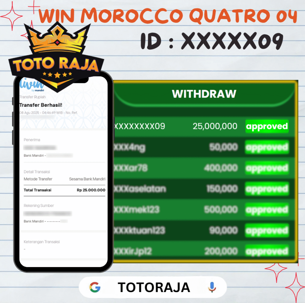 MEMBER TOTORAJA JACKPOT DI PASARAN MOROCCO QUATRO 04