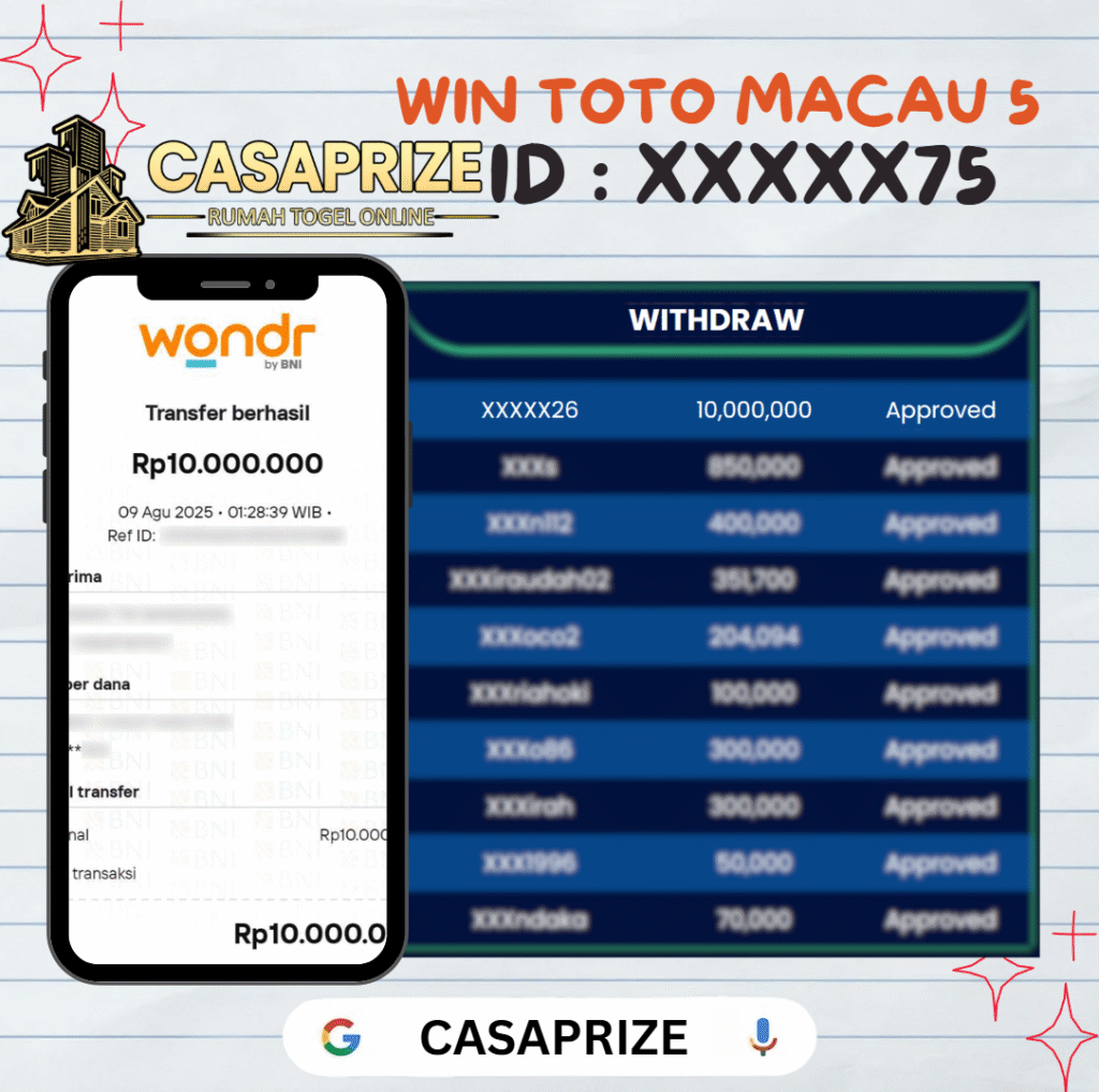MEMBER CASAPRIZE JACKPOT DI PASARAN TOTO MACAU 5