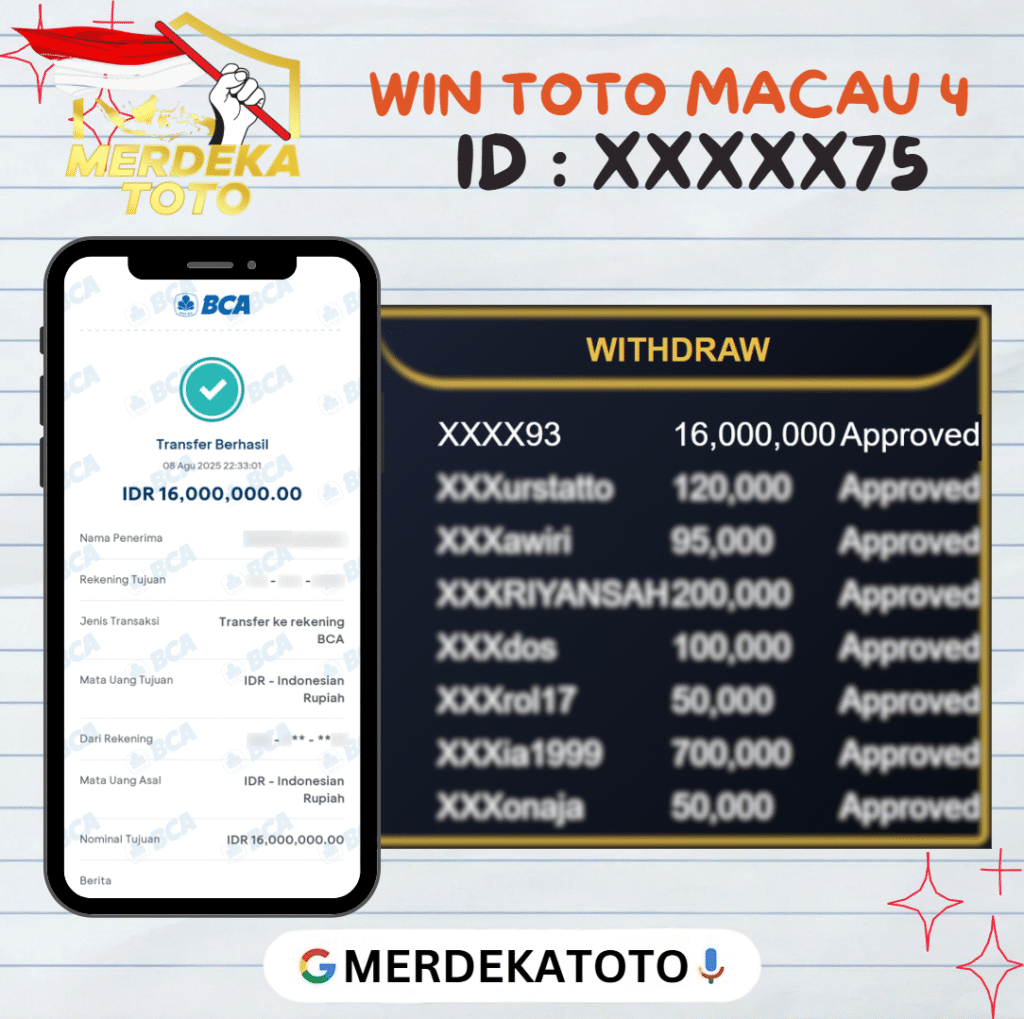 MEMBER MERDEKATOTO JACKPOT DI PASARAN TOTO MACAU 4