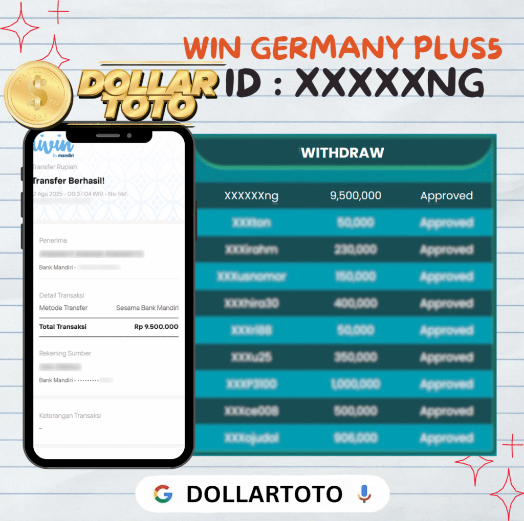 MEMBER DOLLARTOTO JACKPOT DI PASARAN GERMANY PLUS5
