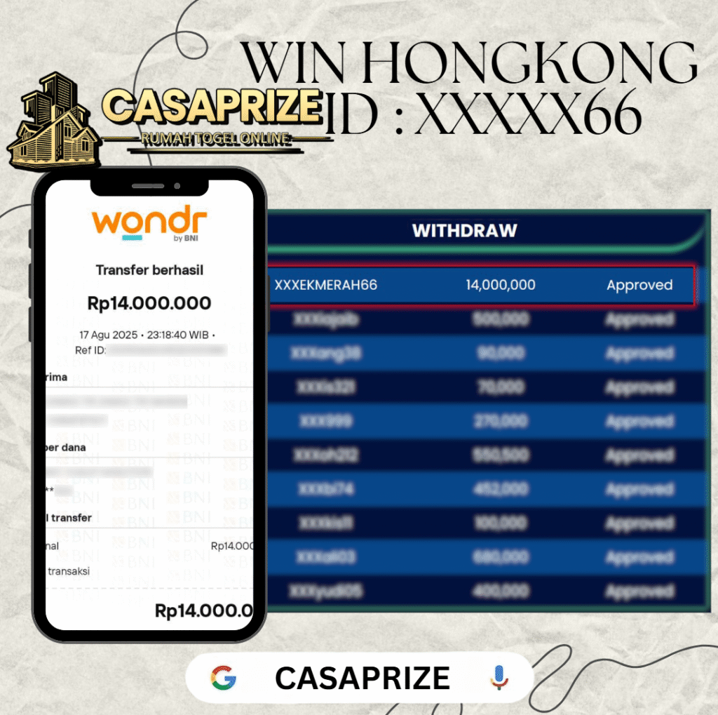 MEMBER CASAPRIZE JACKPOT DI PASARAN HONGKONG