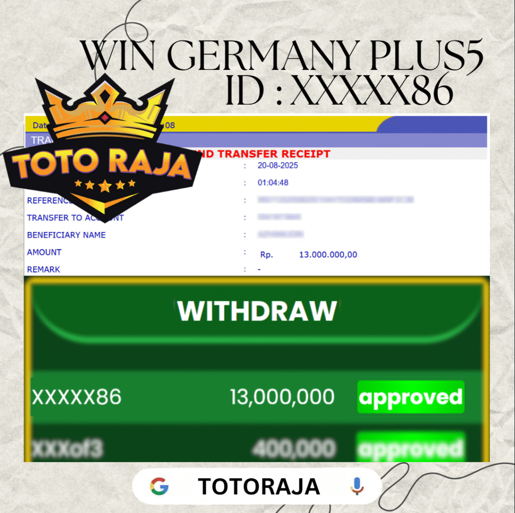 MEMBER TOTORAJA JACKPOT DI PASARAN GERMANY PLUS5