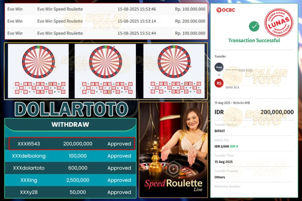 PUTARAN FANTASTIS DARI DOLLARTOTO BAWA CUAN YANG MELIMPAH - WIN SEBESAR 200 JT DI SPEED ROULETTE