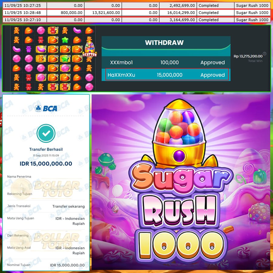 JACKPOT MENGGILA DI SUGAR RUSH 1000!! CUAN 15 JUTA MASUK DOMPET DALAM HITUNGAN DETIK!