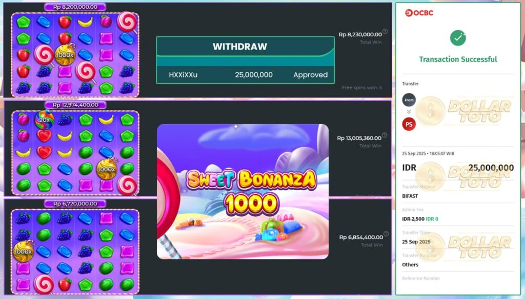 LEDAKAN FANTASTIS DAN BERBUAH MANIS DI DOLLARTOTO!! 25JT LANGSUNG TEMBUS KE DALAM DOMPET!!