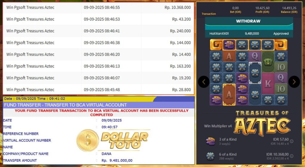 DOLLARTOTO JADI LADANG CUAN, BERHASIL JP DAN WD SEBESAR 9 JT CUMA MODAL RECEH!!