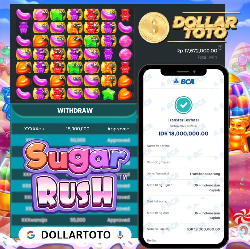 DOLLARTOTO BAWA CUAN TERUS! WIN SEBESAR 18 JT DI SUGAR RUSH