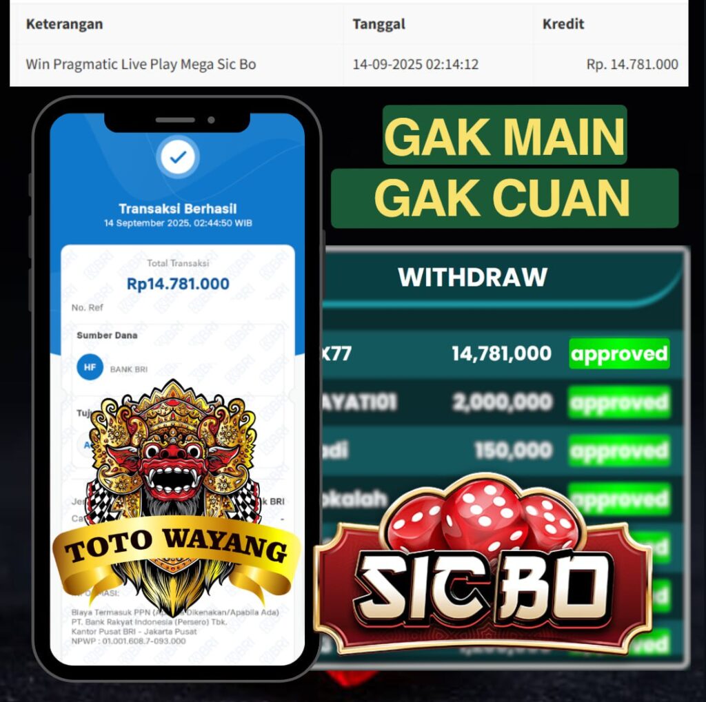 KEMENANGAN FANTASTIS PUTARAN DADU DI TOTOWAYANG SEBESAR 14 JT!