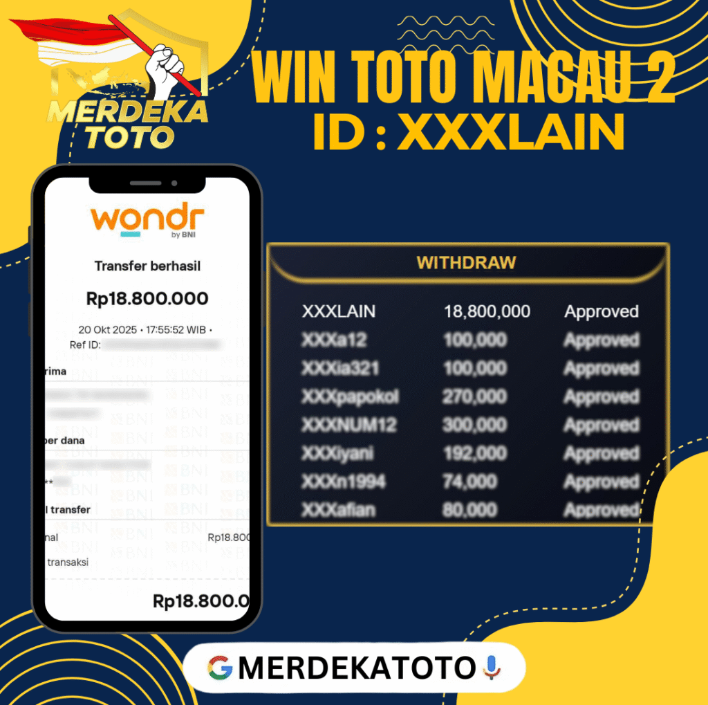 MEMBER XXXLAIN MERDEKATOTO JACKPOT DI PASARAN TOTO MACAU 2