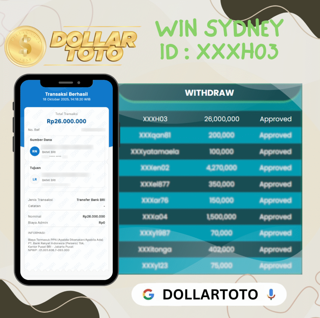 MEMBER XXXH03 DOLLARTOTO JACKPOT DI PASARAN SYDNEY