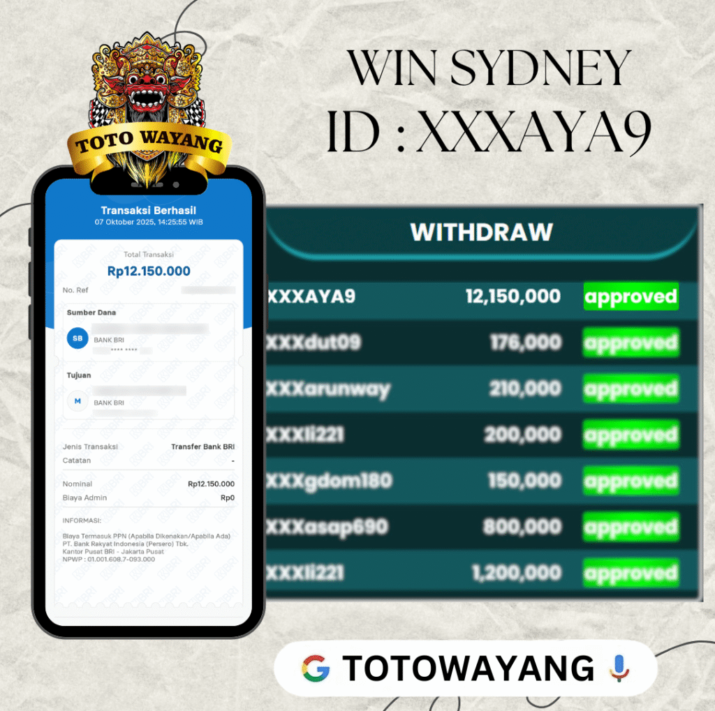 MEMBER XXXAYA9 TOTOWAYANG JACKPOT DI PASARAN SYDNEY