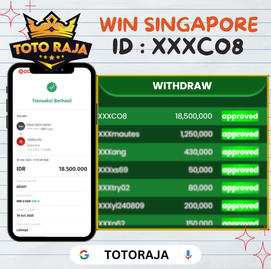 MEMBER XXXCO8 TOTORAJA JACKPOT DI PASARAN SINGAPORE