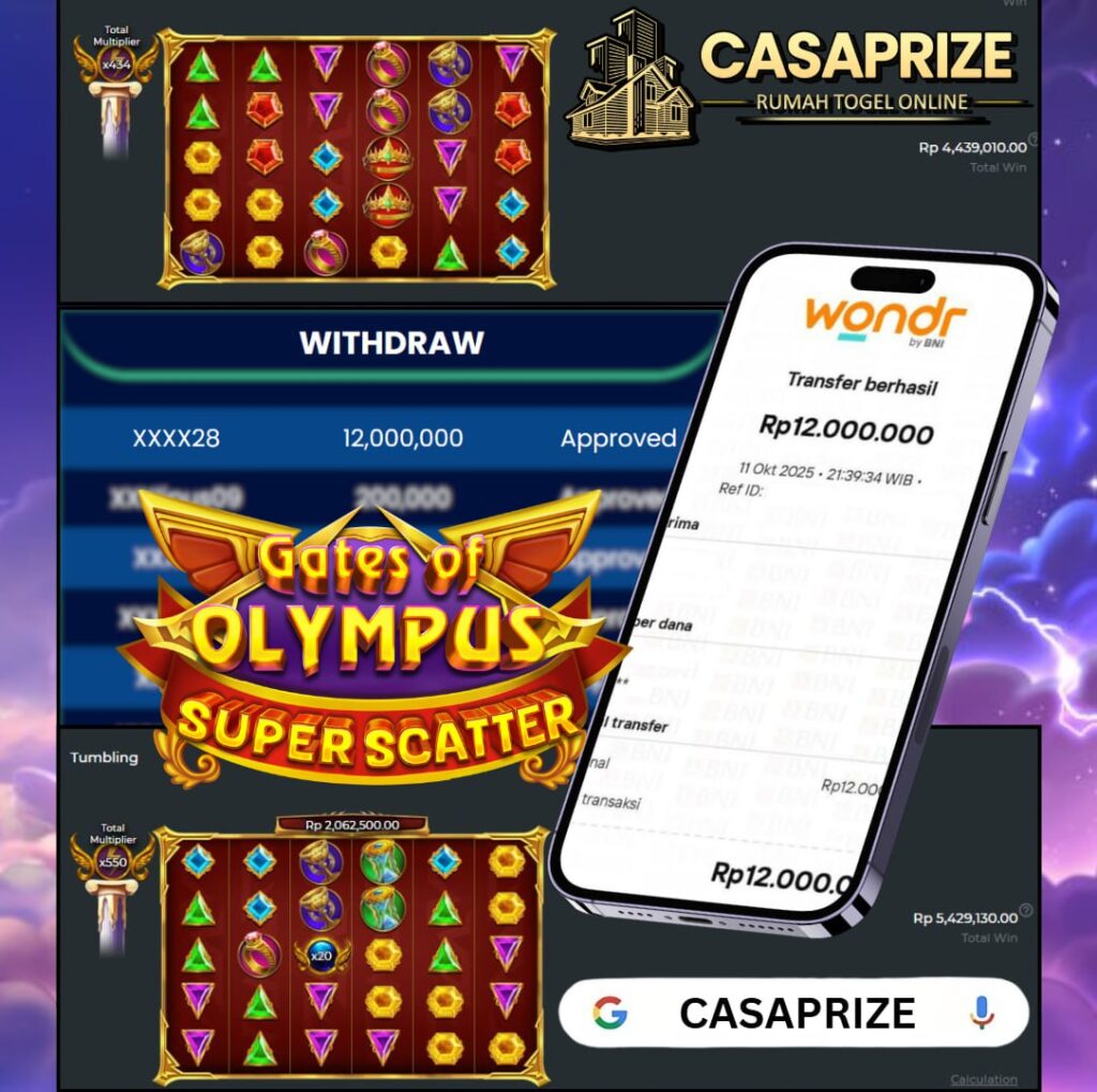 GATES OF OLYMPUS SUPER SCATTER GACOR TERUSS!BAWA CUAN SEBESAR 12 JT DI CASAPRIZE !!