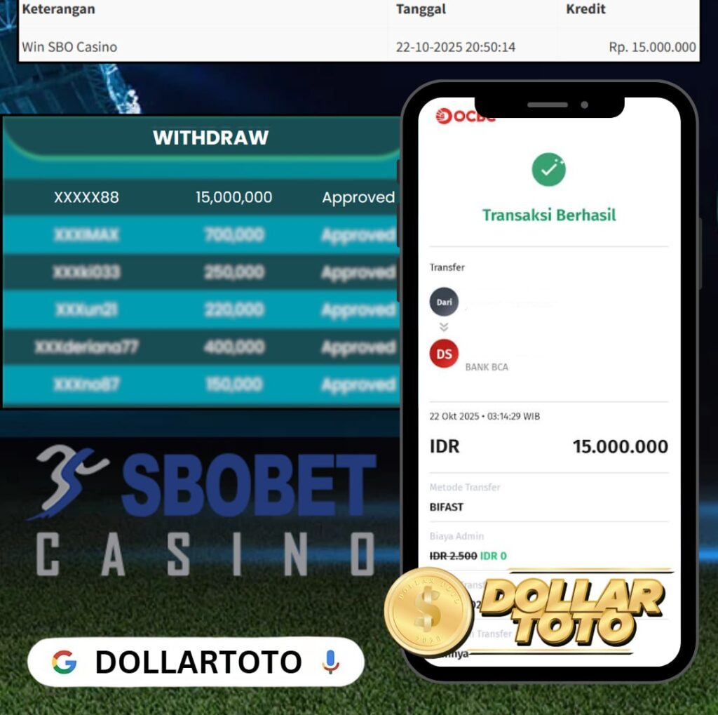 SBO CASINO BENER-BENER GILA HARI INI!! JACKPOT 15JT, DOLLARTOTO NIH BOSKU SENGGOL DONG !!