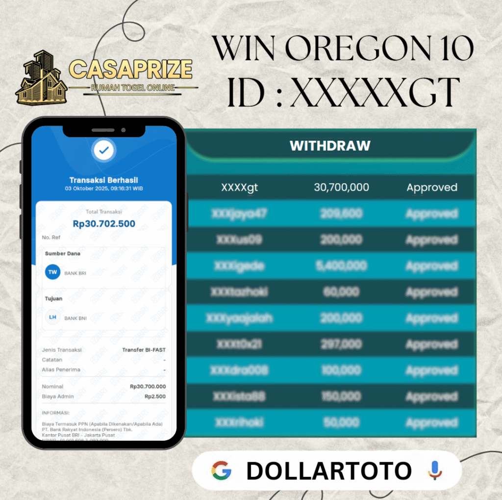 MEMBER DOLLARTOTO JACKPOT DI PASARAN OREGON 10