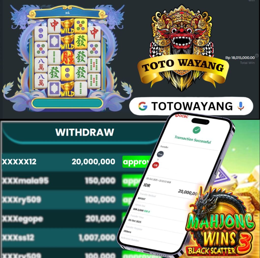 MAHJONG WINS 3 BLACK SCATTER BAWA HOKI DI TOTOWAYANG WIN HINGGA 20JT !!