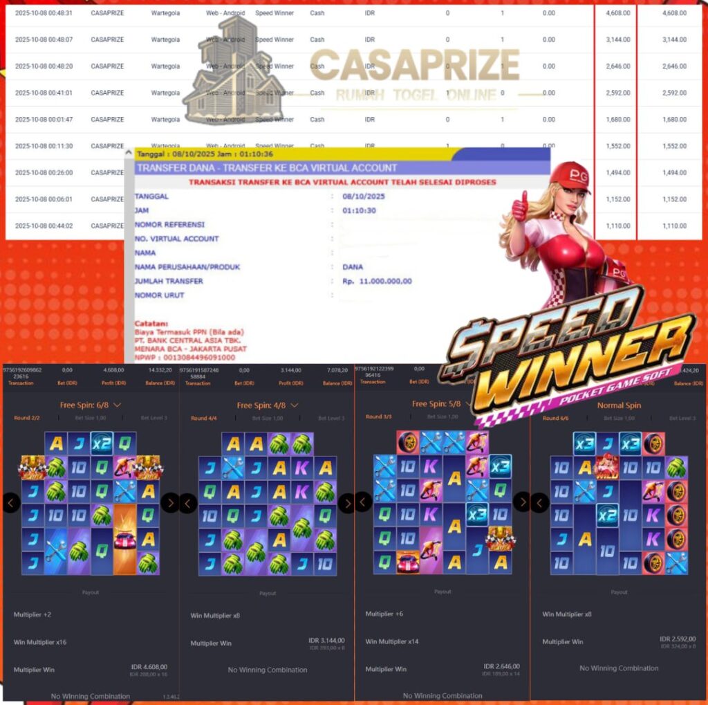 JOSS LAGI DI CASAPRIZE BOSKU, WIN SEBESAR 12 JT DI SPEED WINNER PGSOFT!