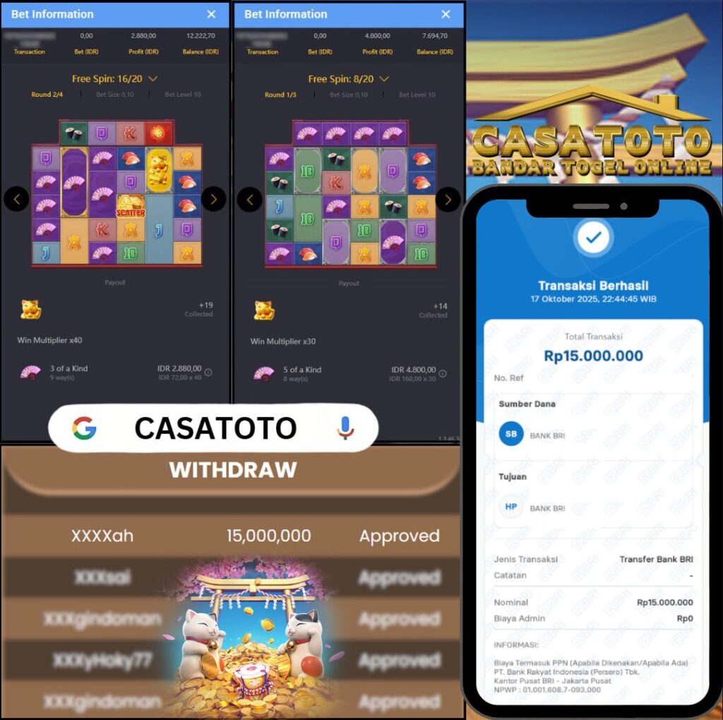 MELEDAK MELETUP CUAN DI CASATOTO!! 15 JUTA CAIR DARI GAME PGSOFT!!