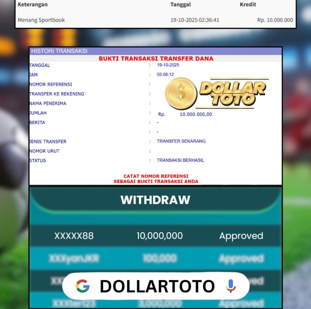 TENDANGAN CUAN DARI DOLLARTOTO! 10 JUTA BERHASIL MASUK GAWANG KEMENANGAN!!