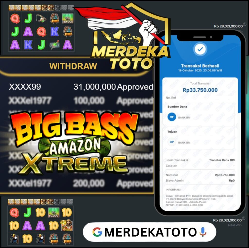 TARIKAN MANJA DARI BIG BASS AMAZON XTREME DI MERDEKATOTO BAWA PULANG CUAN SEBESAR 31 JT !