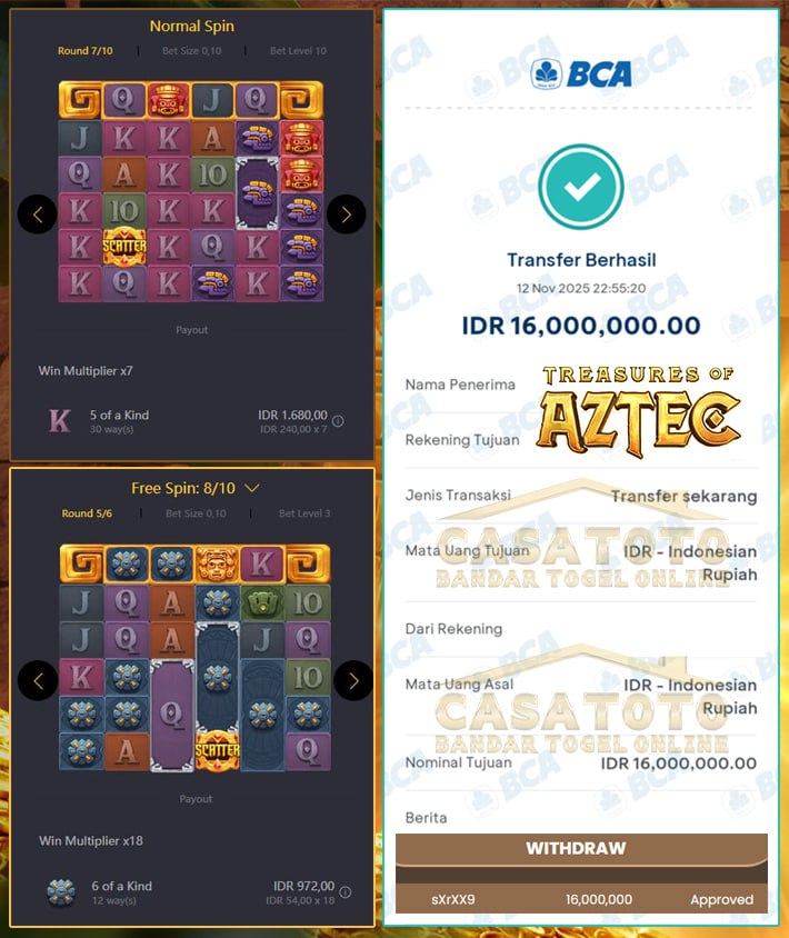 JACKPOT PGSOFT 16 JUTA WD LUNAS DI CASATOTO