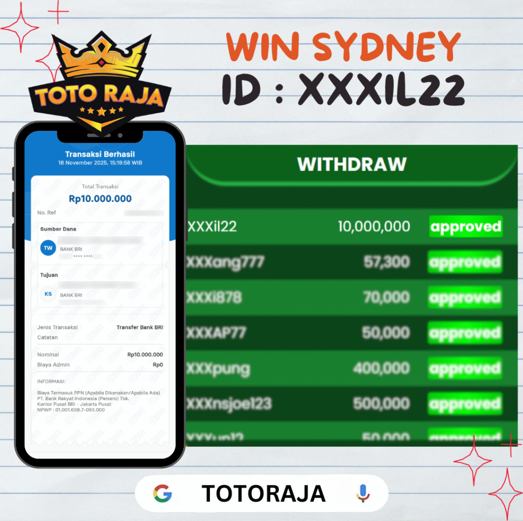 MEMBER XXXil22 TOTORAJA JACKPOT DI PASARAN SYDNEY