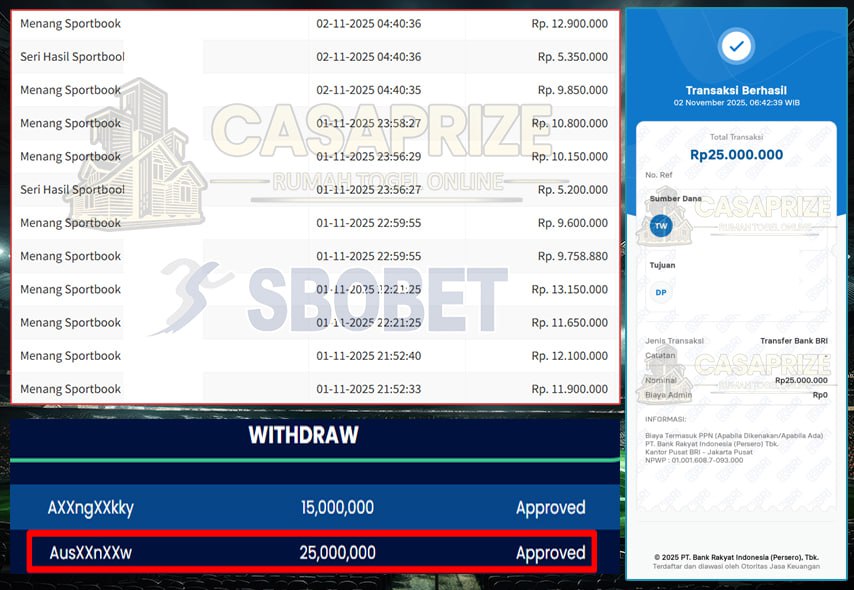 SBOBET SPORTBOOK BERIKAN CUAN !! SPEKTAKULER 25 JUTA! TEBARAN TIPIS, HASIL MANIS !!