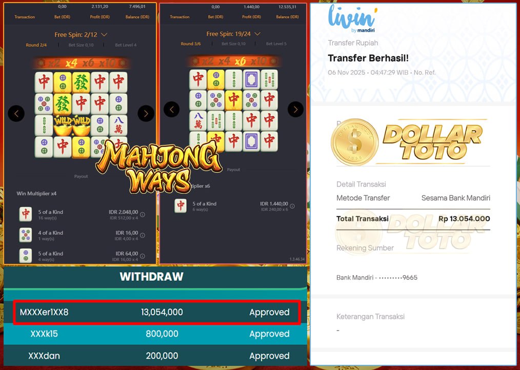 TAMBOHHH DOLLARTOTO!!! JP LAGI 13JT DI MAHJONG WAYS LANGSUNG DIBAYAR LUNASS!! KELASSS!!!