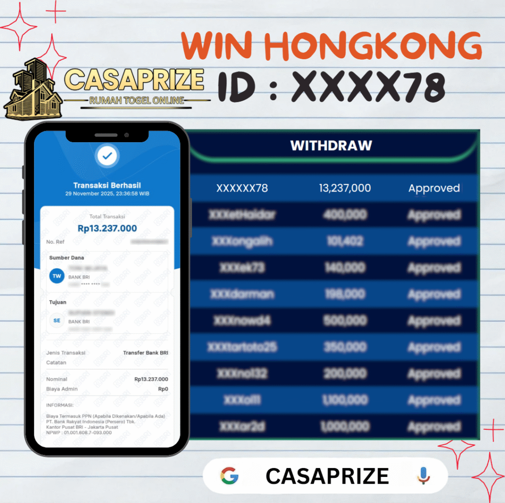 MEMBER CASAPRIZE JACKPOT DI PASARAN HONGKONG
