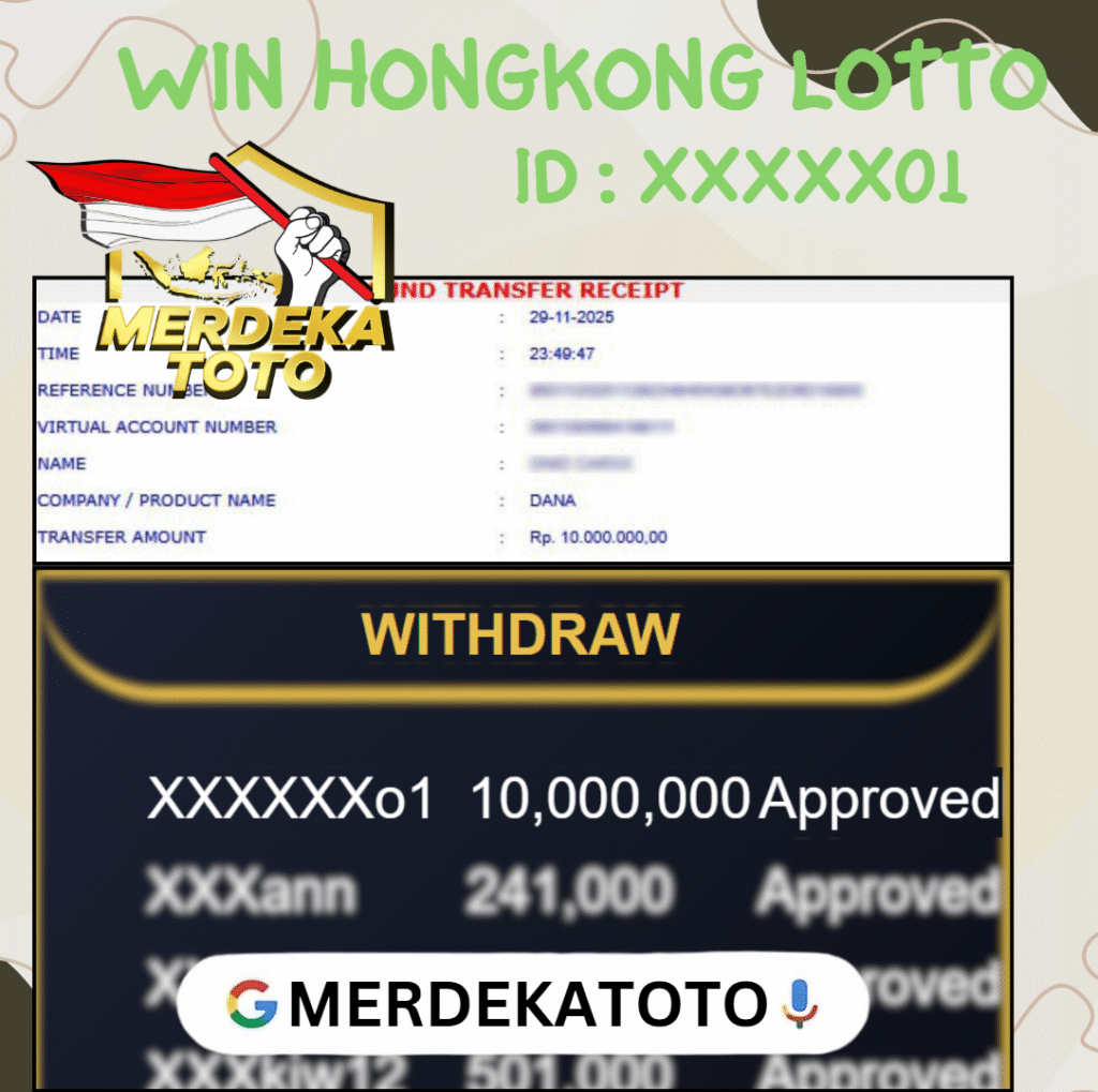 MEMBER MERDEKATOTO JACKPOT DI PASARAN HONGKONG LOTTO