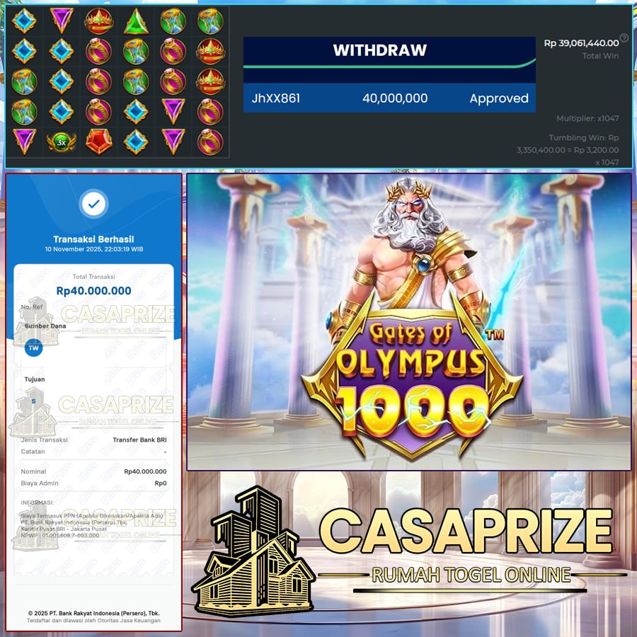 GATES OF OLYMPUS 1000 JOSS LAGI DI TOTORAJA BOSKU , WIN HINGGA 40 JT !
