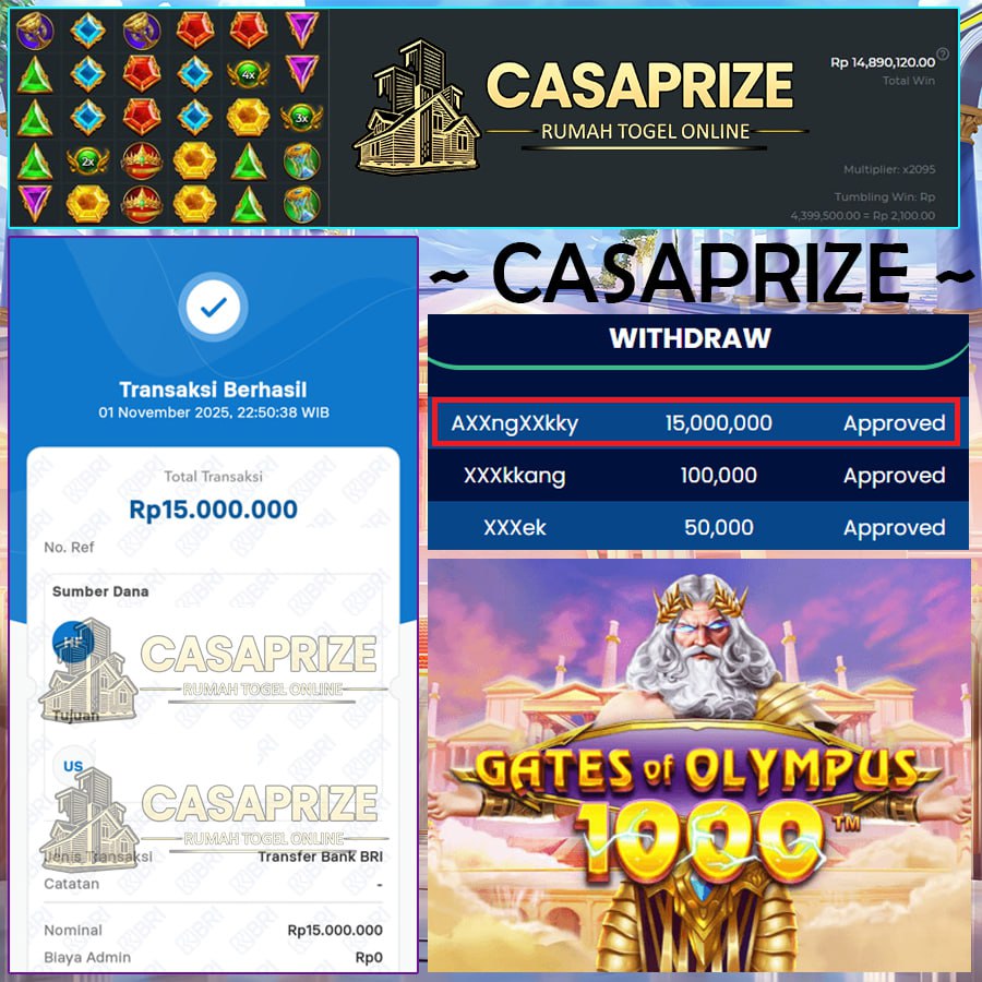 SAMBARAN PETIR DI CASAPRIZE BERHASIL BIKIN JP 15JUTA!!