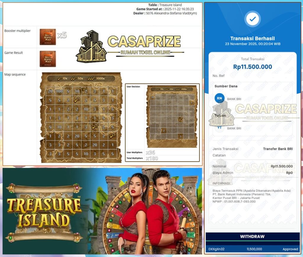 PUTARAN RODA KEMENANGAN DARI CASAPRIZE YANG BERHASIL BERIKAN CUAN SEBESAR 11 JUTA!!