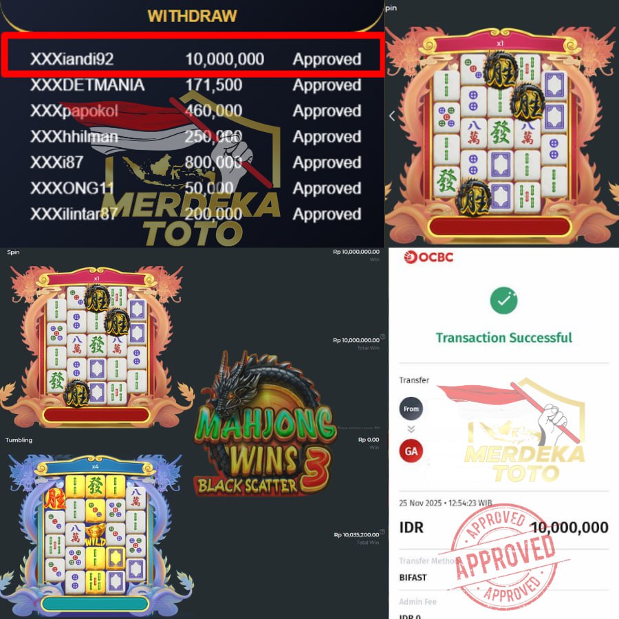 MAHJONG WINS 3 BLACK SCATTER JOSS LAGI SEBESAR 10 DI MERDEKATOTO BOSKU!