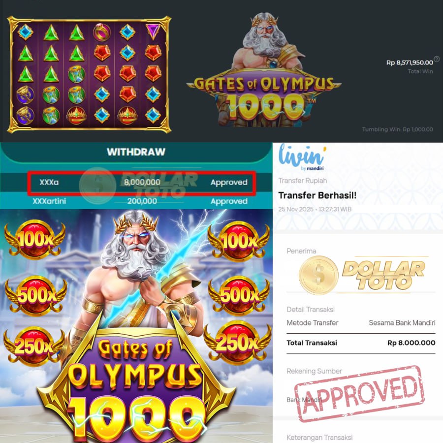 JOSS LAGI DI GATES OF OLYMPUS 1000 SEBESAR 8JT DI DOLLARTOTO!