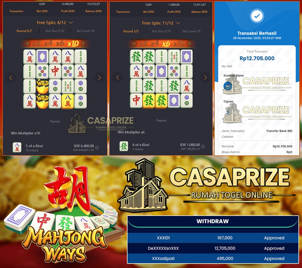 MAIN DI CASAPRIZE SUDAH PASTI HOKI, JP LAGI 12 JUTA!!