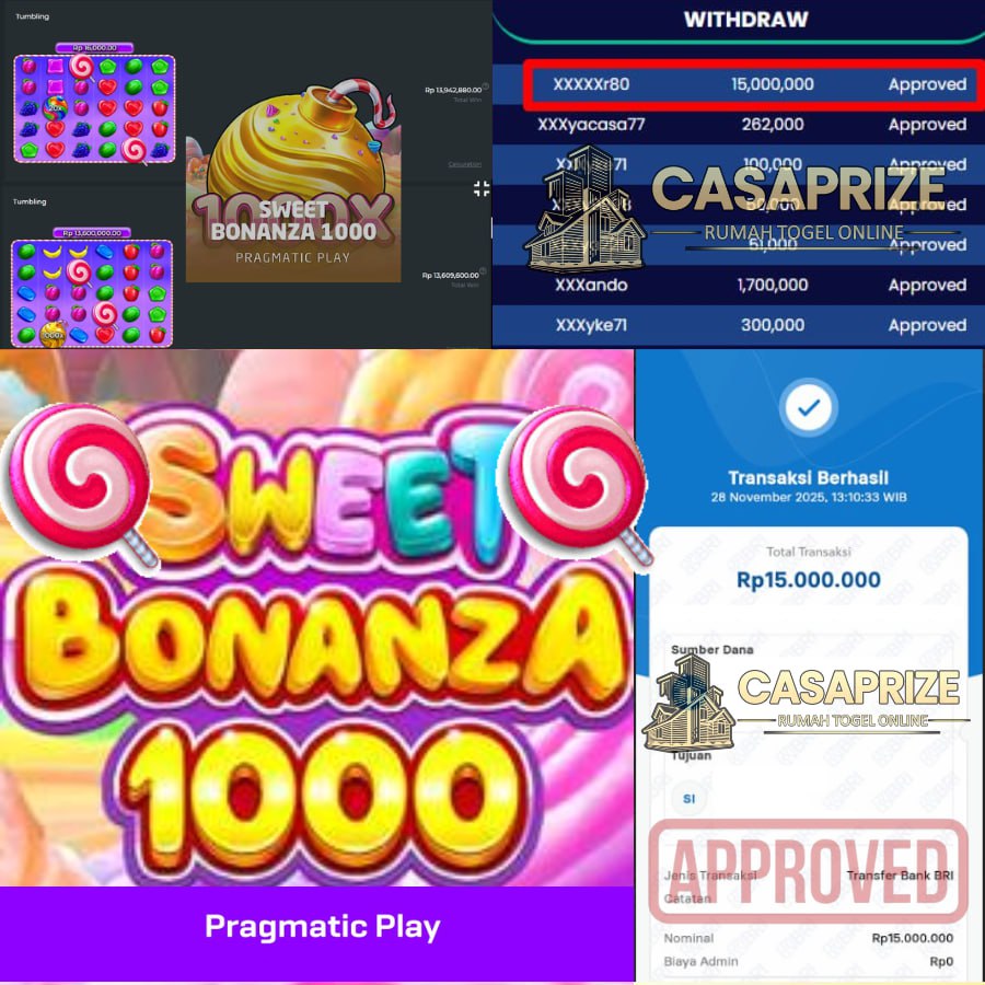 CASAPRIZE JOSS LAGI SEBESAR 15 JT DI SWEET BONANZA 1000 BOSKU!